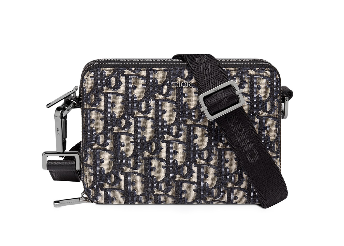 Men's Dior Pouch with Shoulder Strap Oblique Jacquard in Beige/Black | StockX