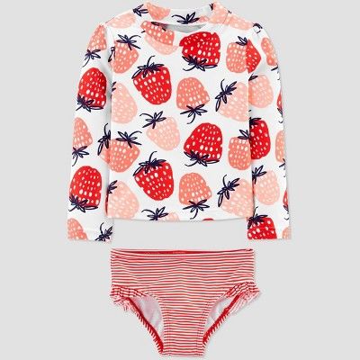 Toddler Girls' Strawberry Swim Rash Guard Set - Just One You® made by carter's Red | Target
