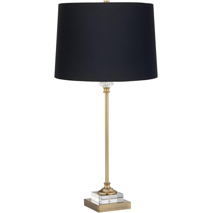 Regency Hill Traditional Buffet Table Lamp 29.5" Tall Gold Brass Metal Black Clear Crystal Glass ... | Target