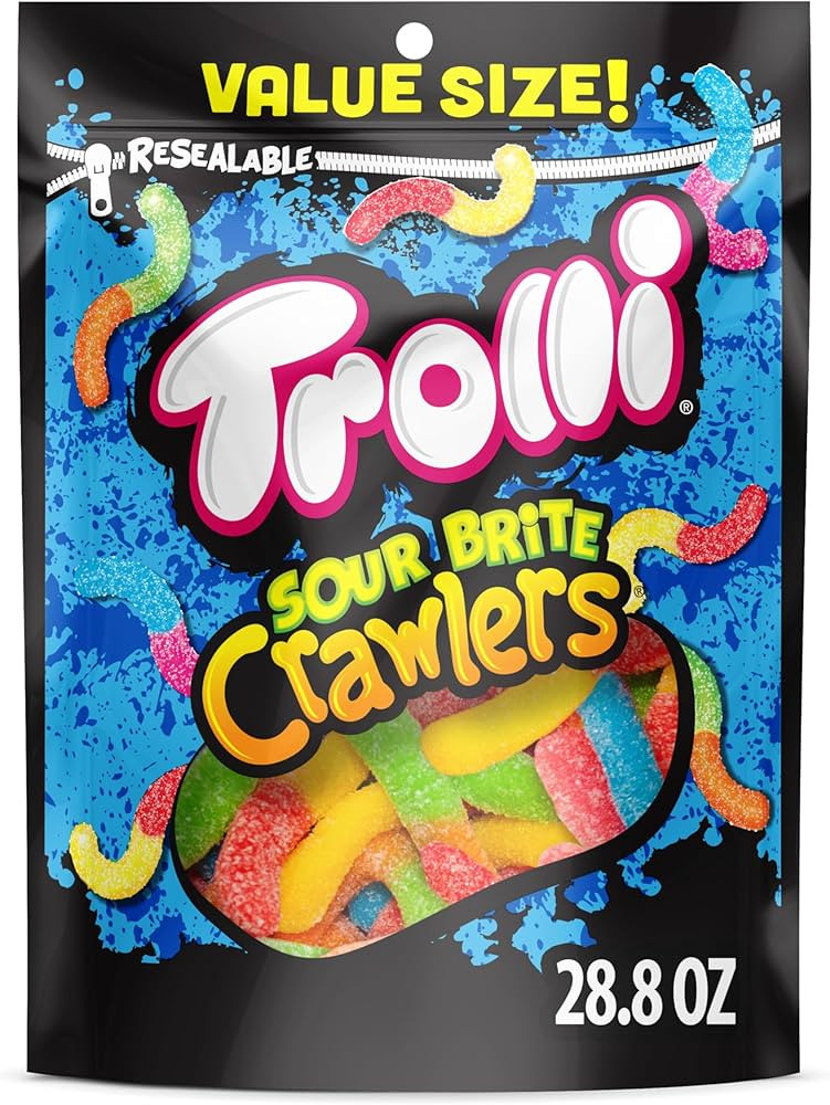 Trolli Sour Brite Crawlers, Candy, Cherry-Lemon, Strawberry-Grape & Orange-Lime, Sweet and Sour, ... | Amazon (US)