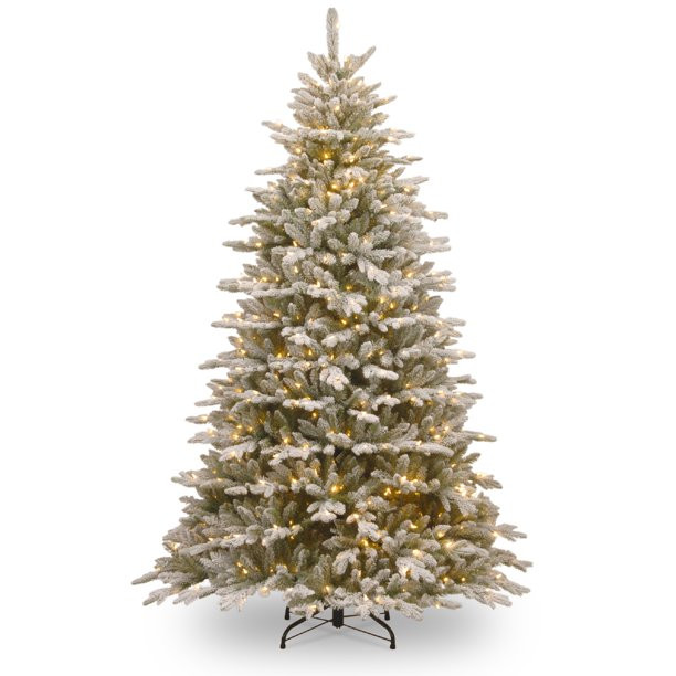 7.5’ Pre-Lit Snowy Sierra Spruce Slim Artificial Christmas Tree – Clear Lights | Walmart (US)