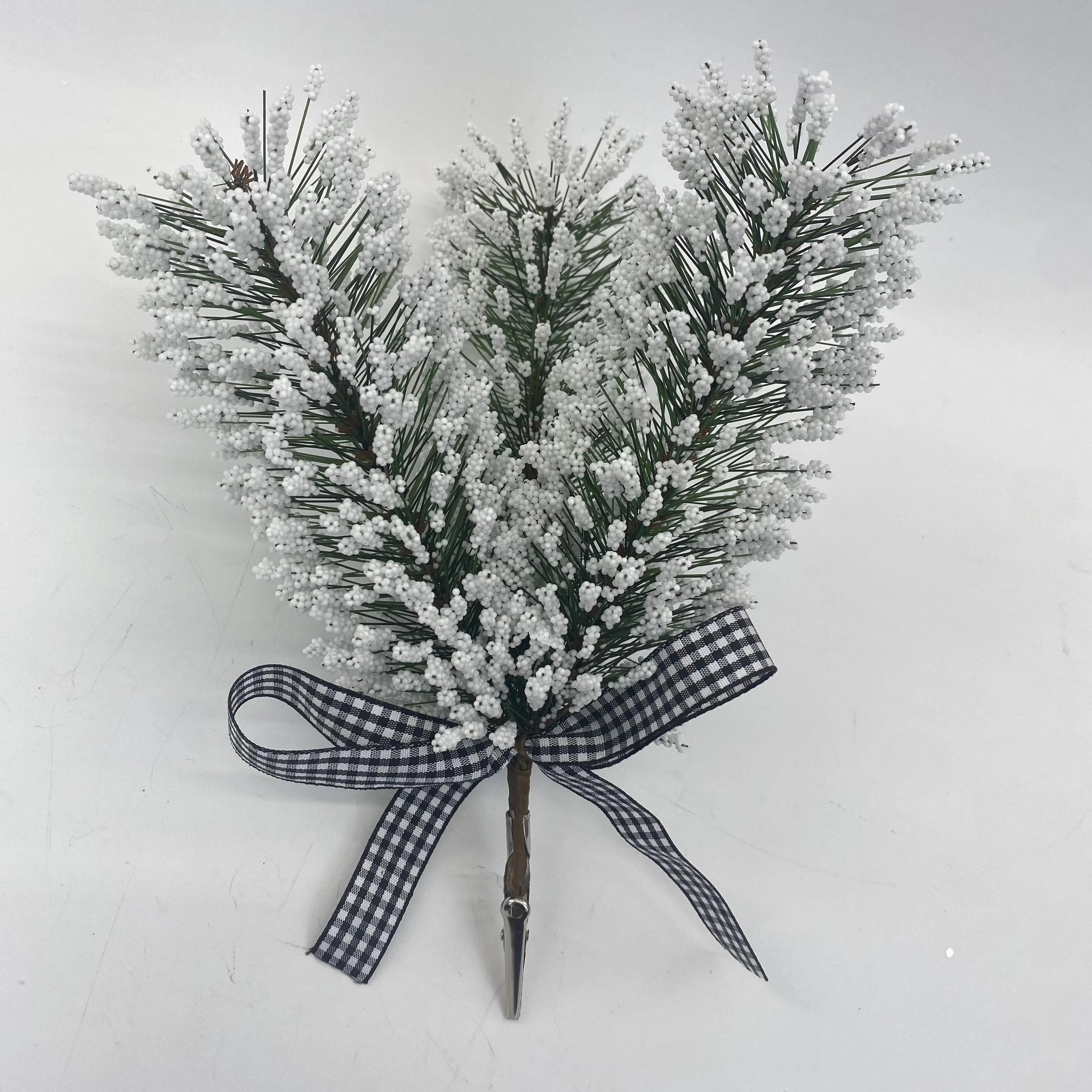 Frosted Green Pine Spray Decorative Christmas Clip on Ornament, 8.3 in, by Holiday Time - Walmart... | Walmart (US)