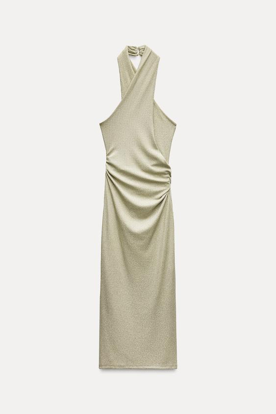 HALTER DRESS WITH METALLIC THREAD | Zara US