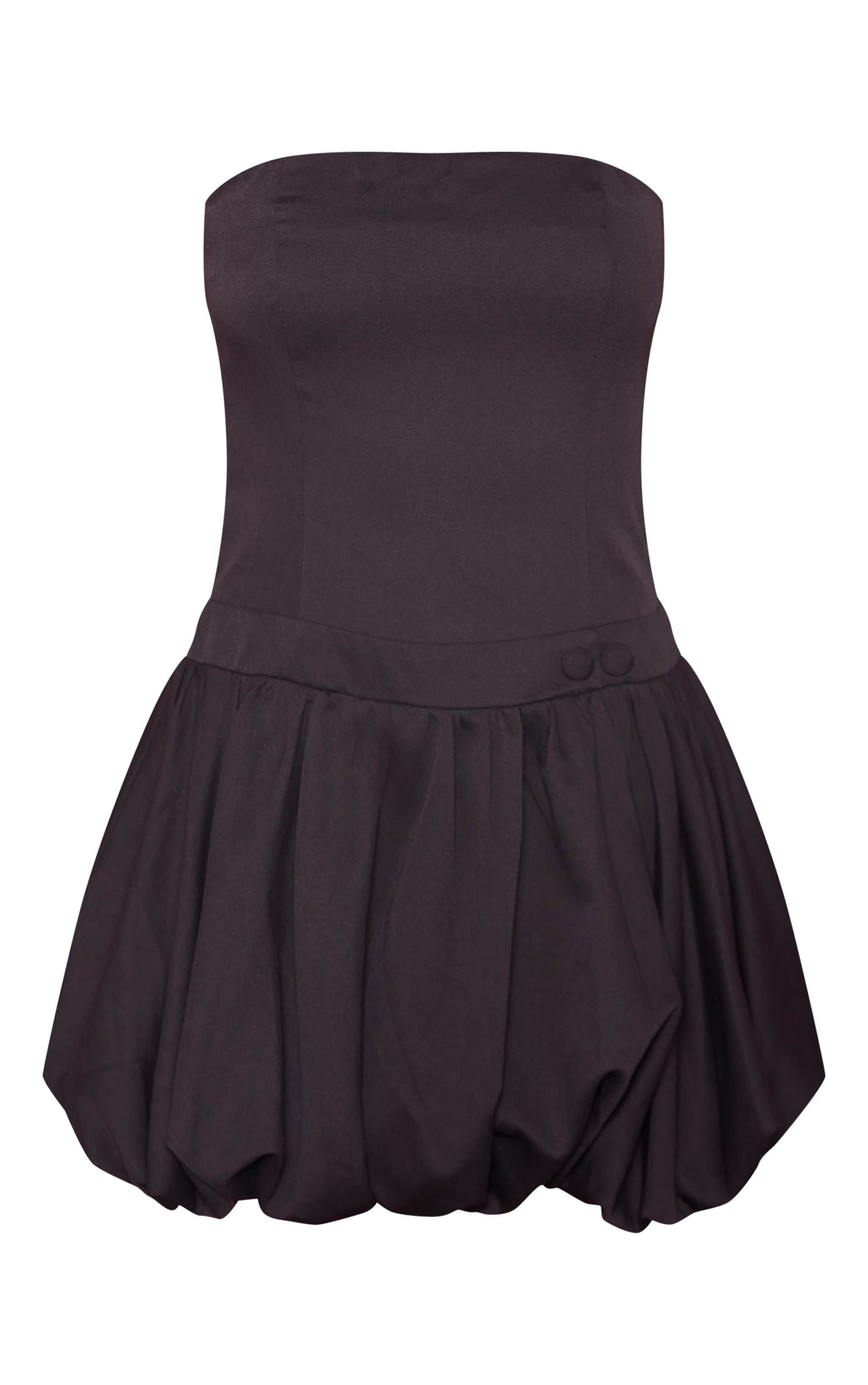 Black Bandeau Boned Puffball Mini Dress | Pretty Little Thing (Australia & New Zealand)