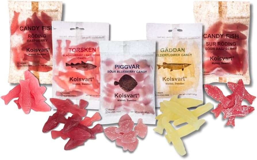 KOLSVART Swedish Candy Variety Pack, 4.2 oz Each – Sour Raspberry, Sour Blueberry, Classic Rasp... | Amazon (US)