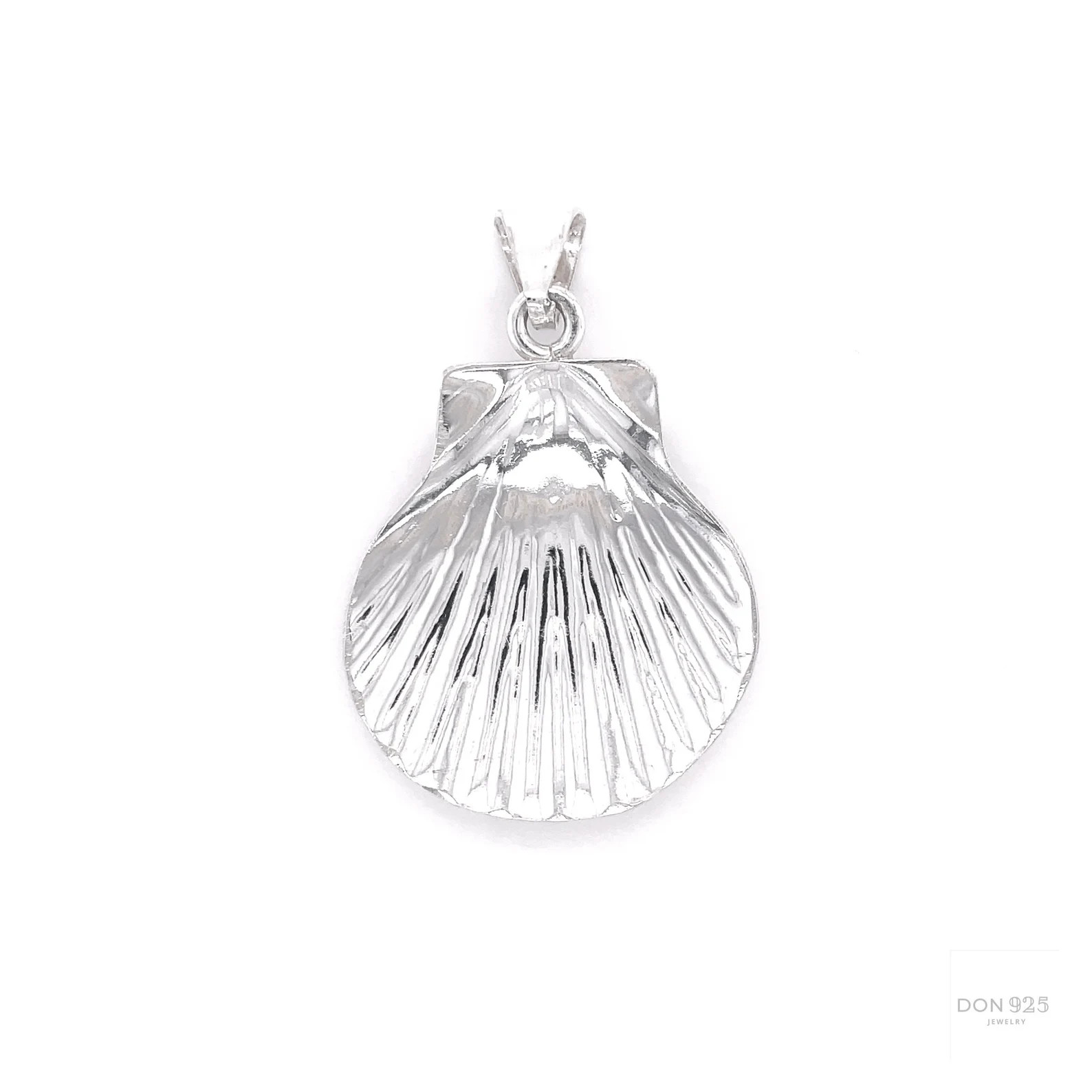 Large Sterling Silver Shell Pendant for Necklace, Sea Shell Jewelry, Ocean Jewelry, Beach Jewelry... | Etsy (US)