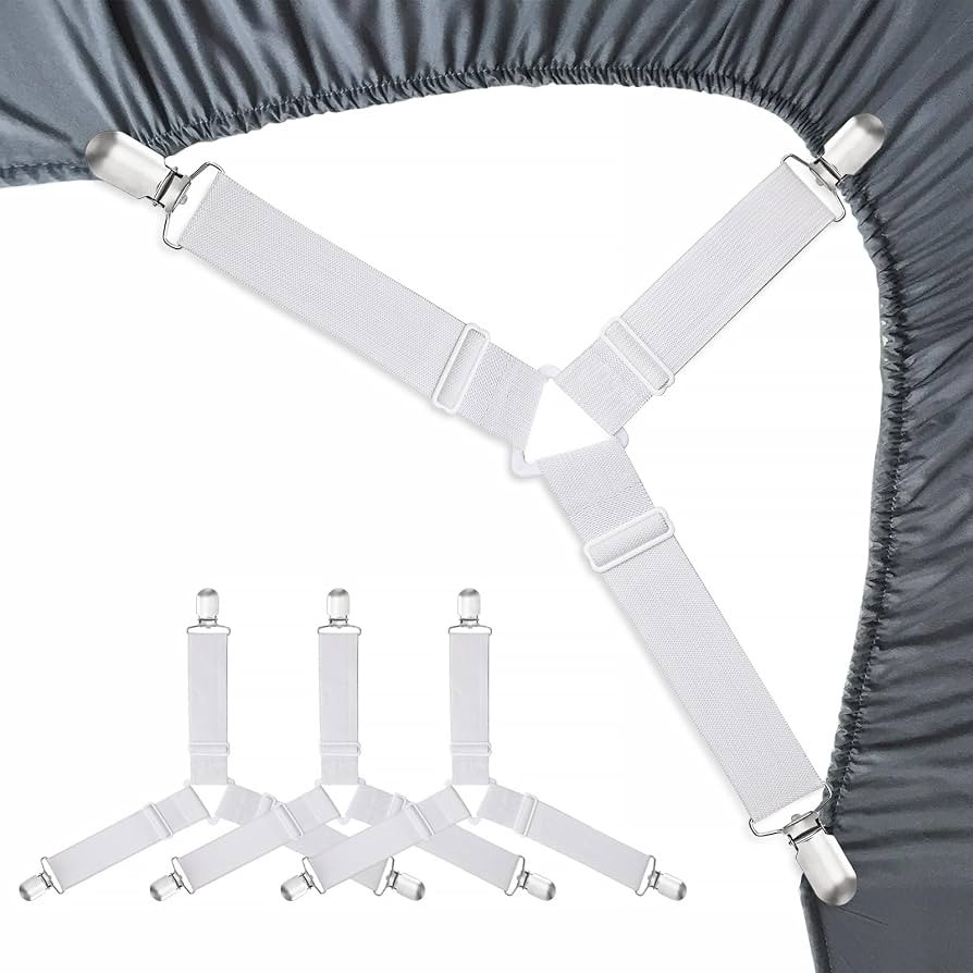 Bed Sheet Fasteners, Adjustable Mattress Suspenders, Mattress Cover Straps, Bed Corner Holder and... | Amazon (US)