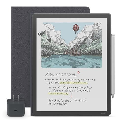 Amazon Kindle Scribe Essentials Bundle - Amazon Kindle Scribe Colorsoft (32GB) - Graphite, Premium Pen, Premium Leather Executive Folio Cover-Graphite,Power Adapter | Amazon (US)