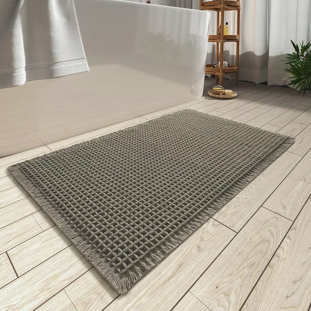 AMOAMI Upgraded Waffle Bath Mat, Super Absorbent Non Slip Bath Mats for Bathroom Floor, Machine W... | Amazon (US)