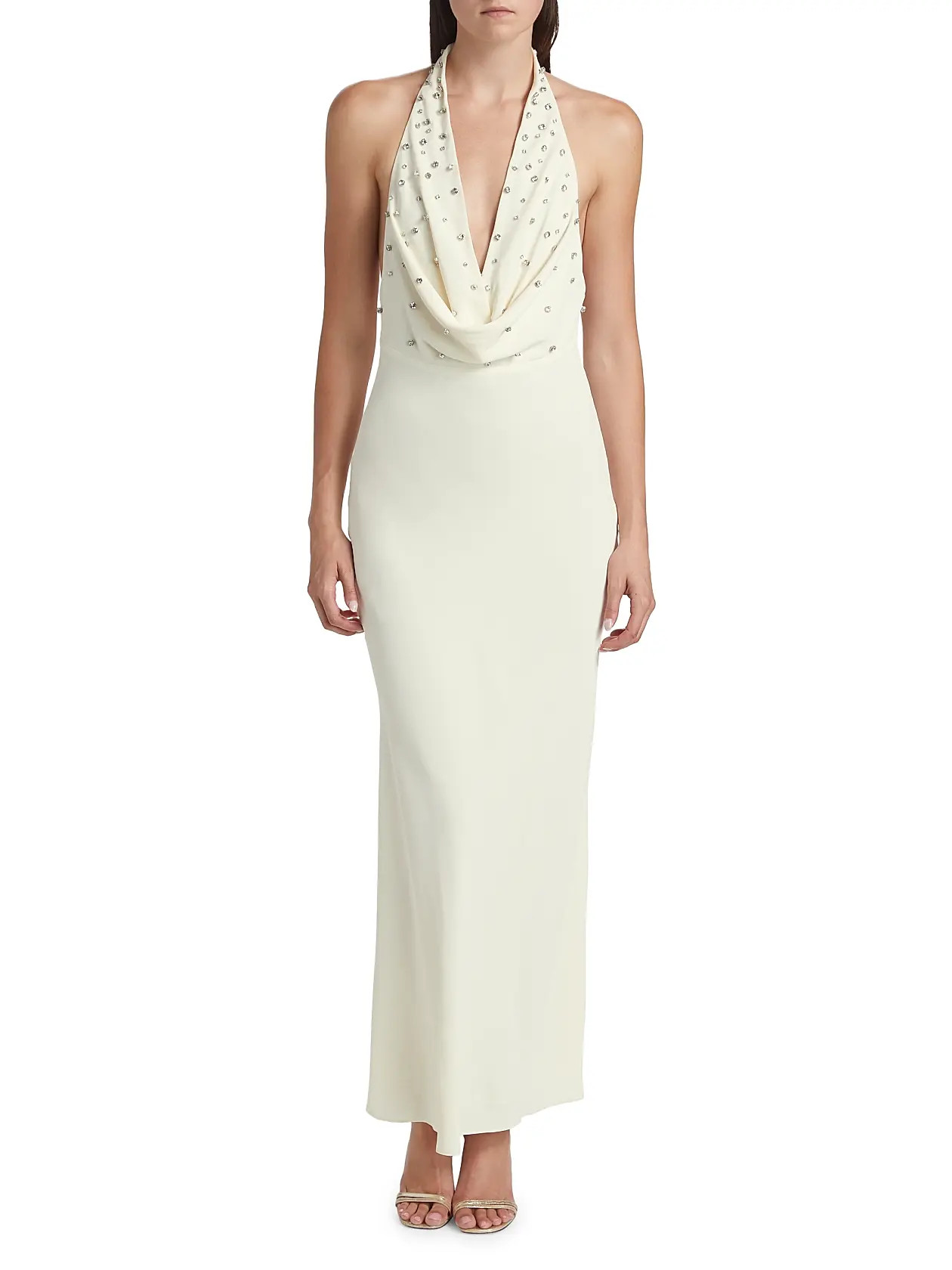 Kimberley Crystal-Embellished Halterneck Maxi Dress | Saks Fifth Avenue