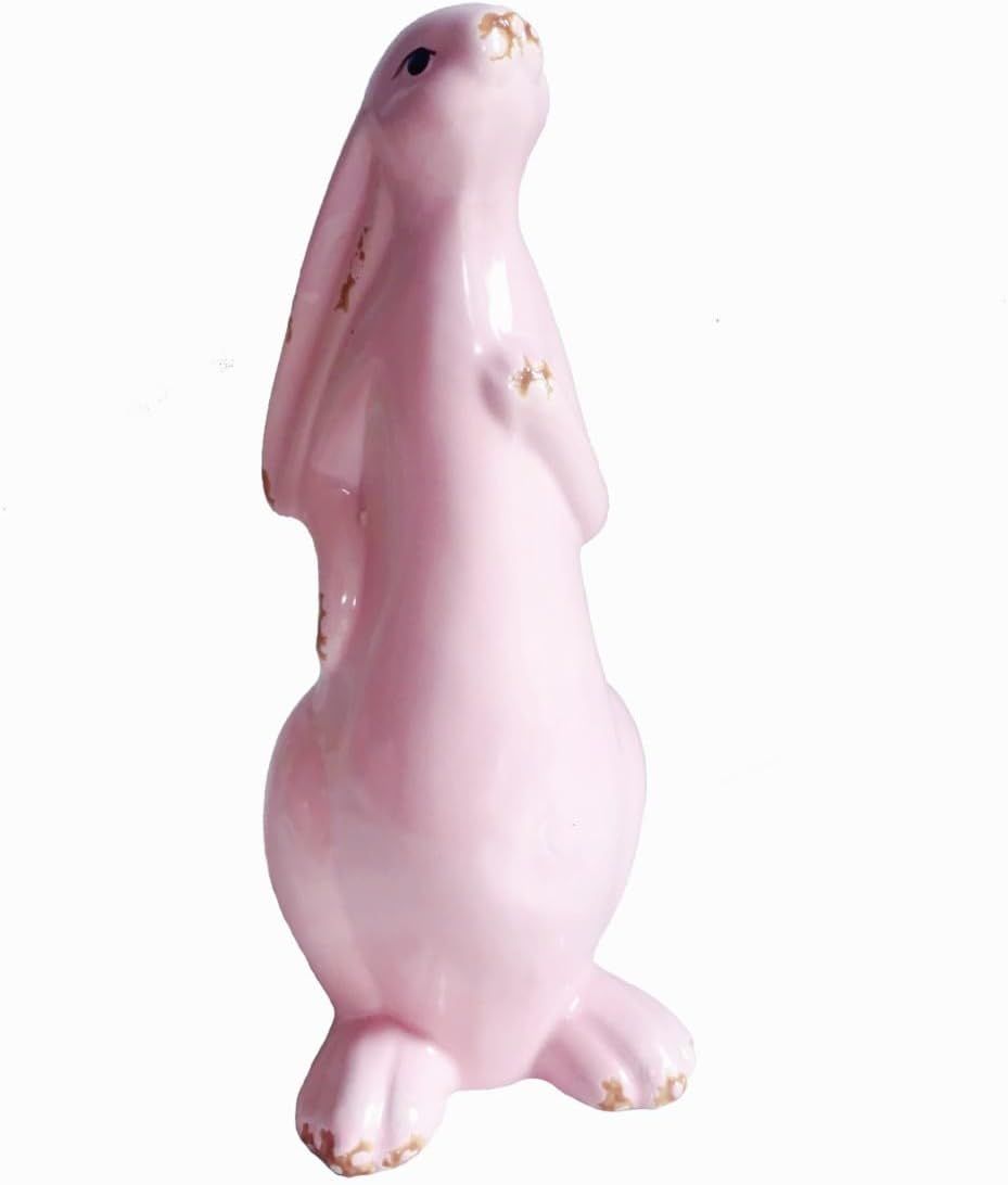 Ceramic Bunny Rabbits Porcelain Bunny Figurine Decorations Easter Rabbit Statues Home Decor Vinta... | Amazon (US)