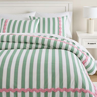 Lara Ricrac Stripe Duvet Cover | Pottery Barn Teen