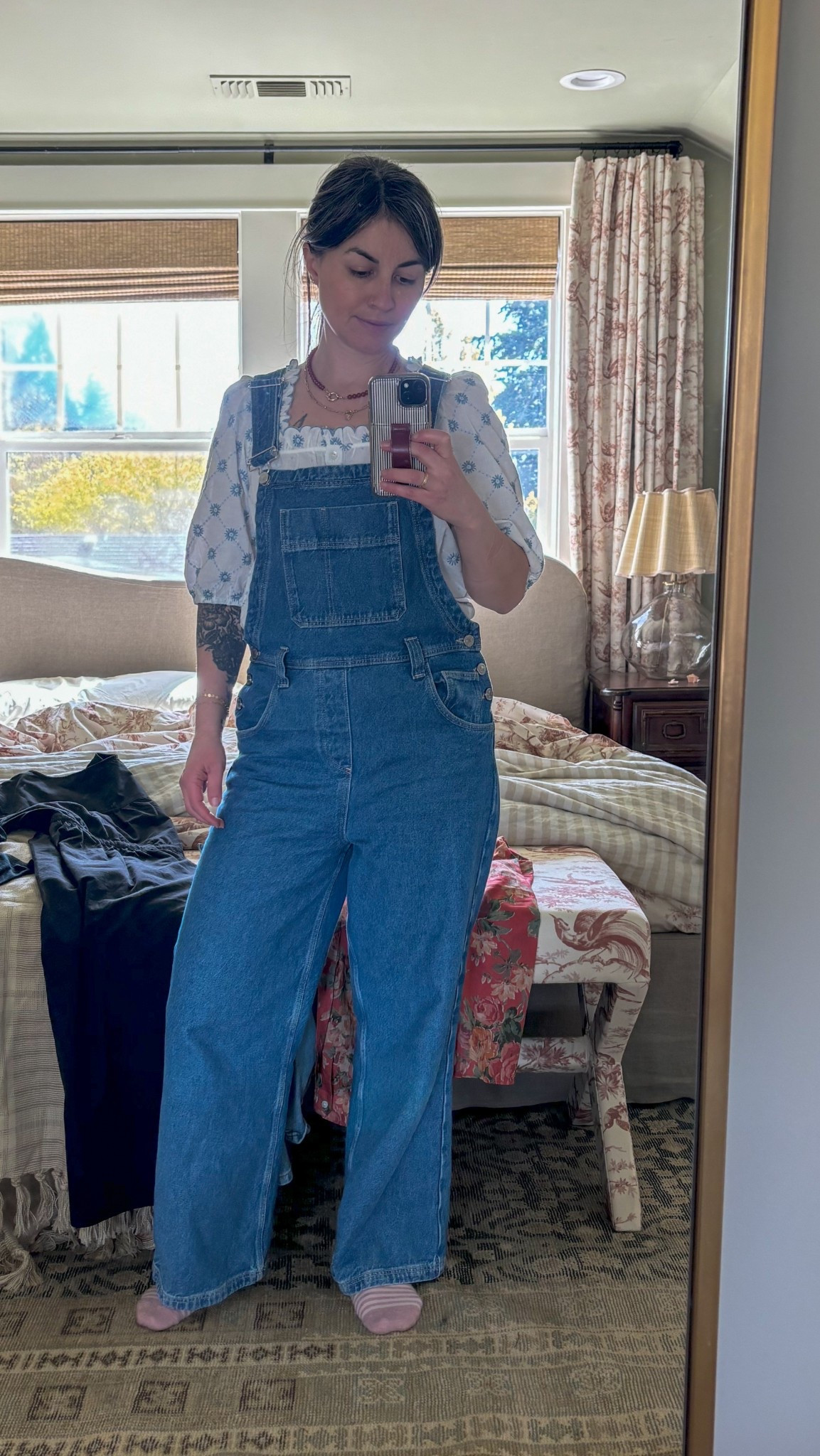 Overalls, denim, outfit of the day, Sézane, flowy shirt, embroidered shirt

#LTKStyleTip #LTKPetite #LTKMidsize