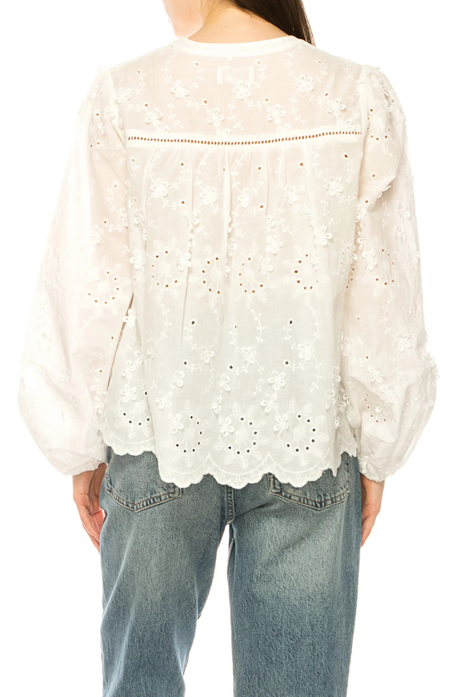 Floral Eyelet Button-Up Top | Nordstrom