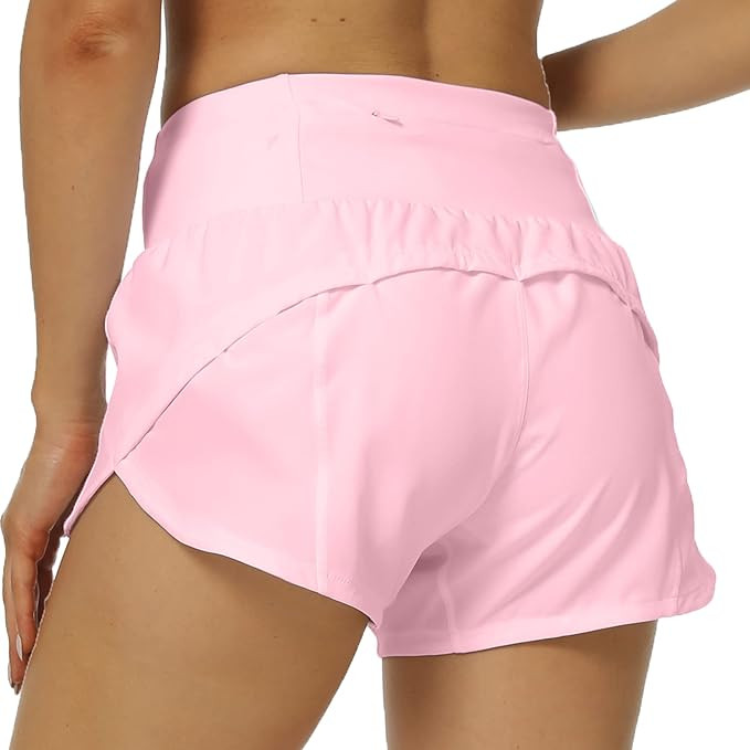 Rrosseyz Running Shorts for Women with Liner High Waisted Womens Athletic Shorts with Zip Pocket ... | Amazon (US)