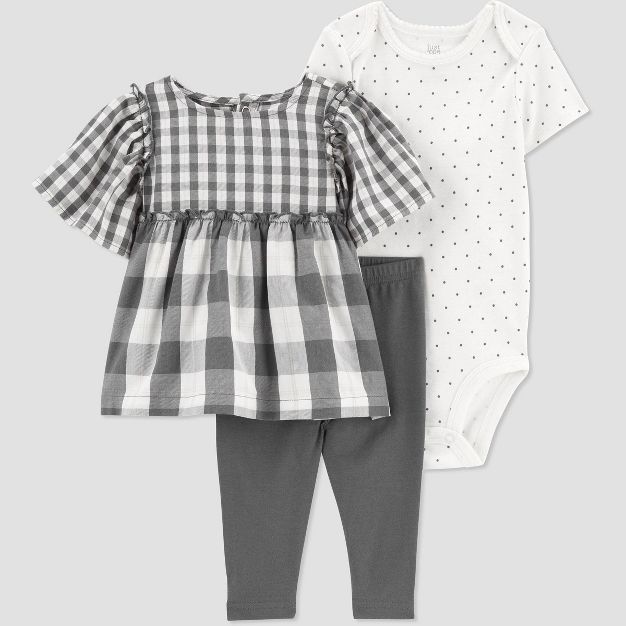 Carter's Just One You® Baby Girls' Gingham Top & Bottom Set - Black/White | Target