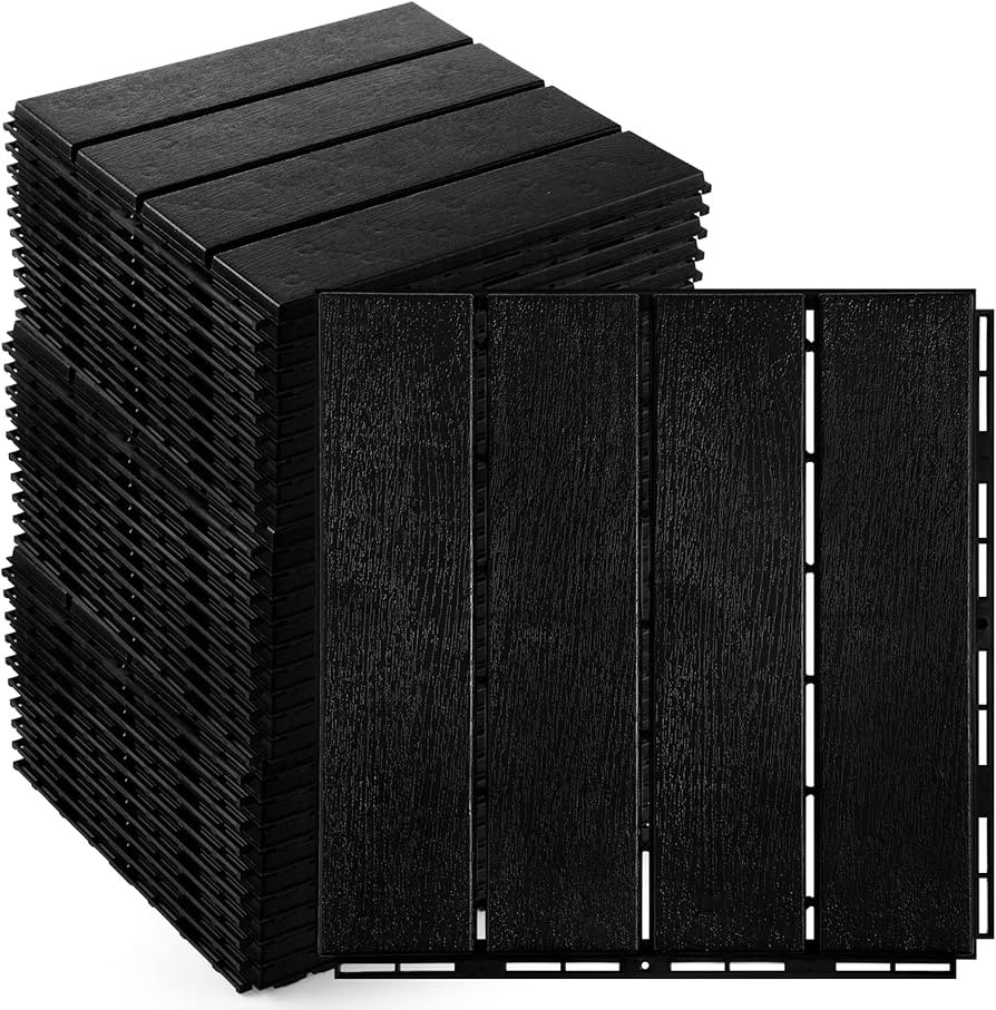 Treela 48 Pcs Plastic Interlocking Deck Tiles 12 x 12 Inch Patio Deck Tiles Waterproof Outdoor Fl... | Amazon (US)