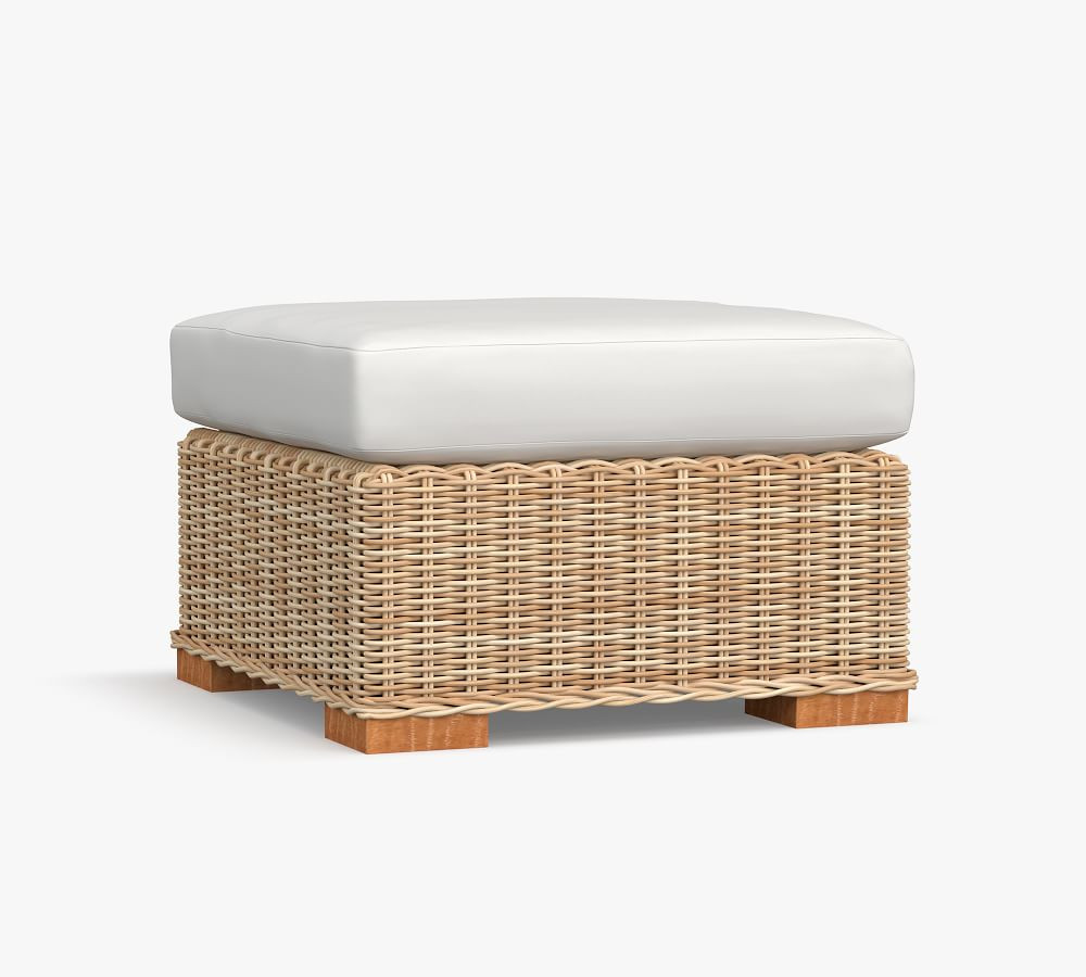 Huntington All-Weather Wicker Sectional Ottoman | Pottery Barn (US)