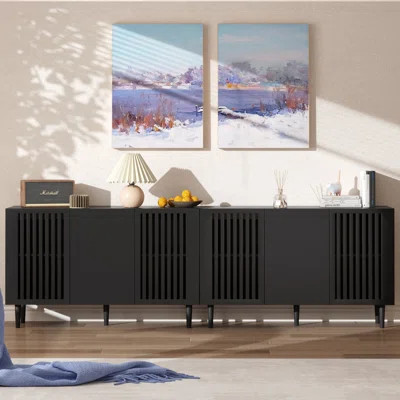 Hessle Credenza Storage Cabinet With Doors, Sideboard Buffet Cabinet With Adjustable Shelves For Living Room, Dining Room | Wayfair North America