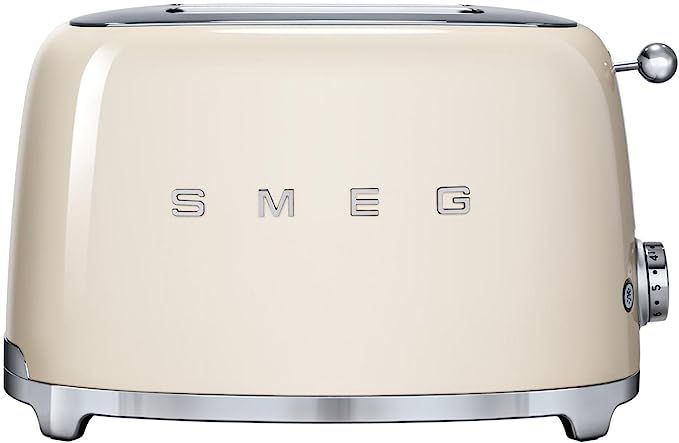 Smeg TSF01CRUS 50's Retro Style Aesthetic 2 Slice Toaster, Cream | Amazon (US)