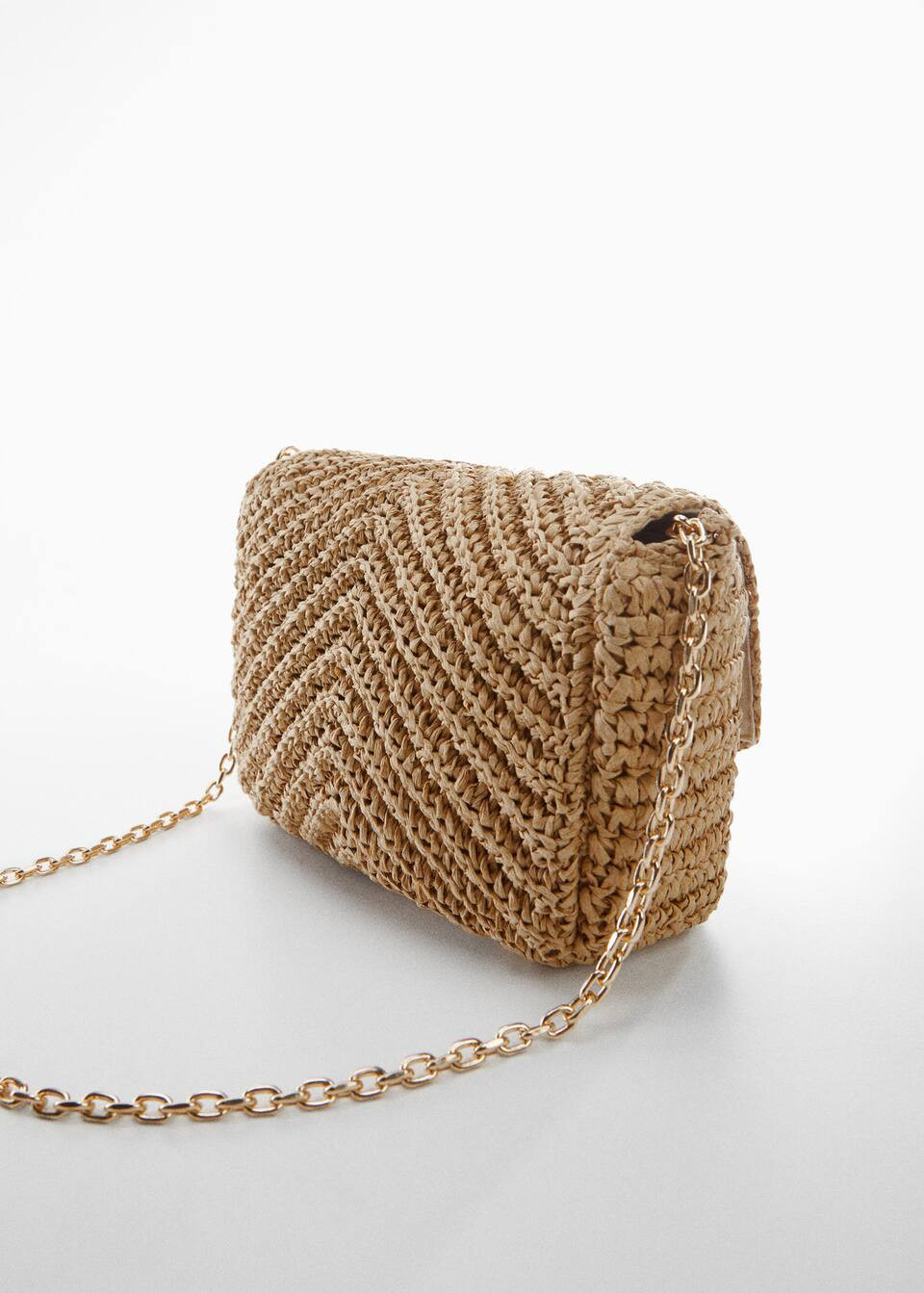 Natural fiber bag with flap -  Women | Mango USA | MANGO (US)