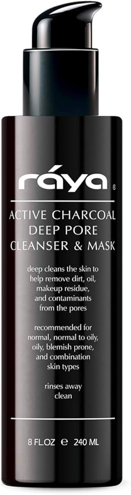 Raya Active Charcoal Deep Pore Facial Cleanser and Mask (121) | Deep Pore Cleansing Fluid for Com... | Amazon (US)