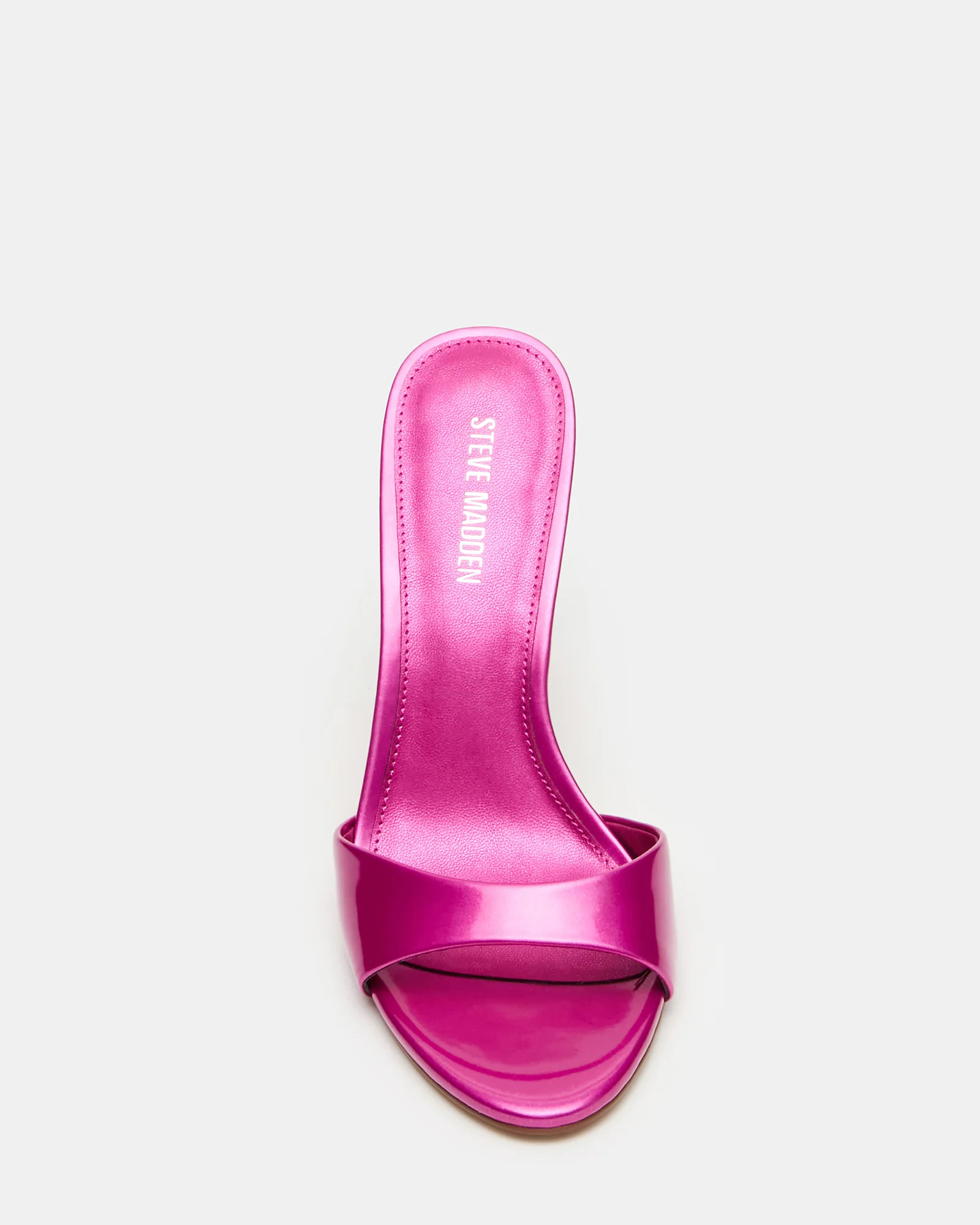 DAVINA Pink Metallic Rounded Open-Toe Mule Stiletto Women's Heel | Steve Madden (US)