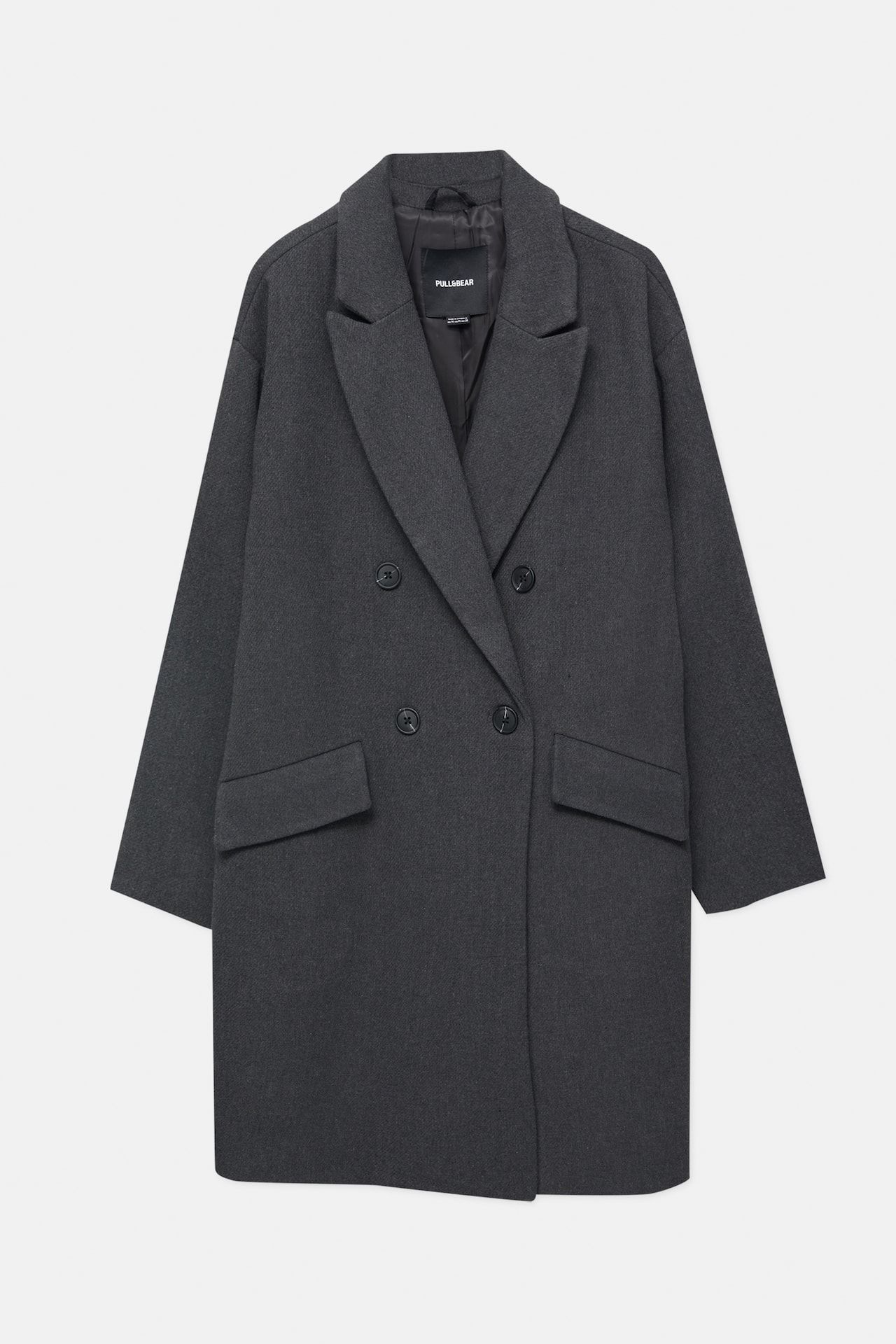 Oversize felt texture coat | PULL and BEAR UK