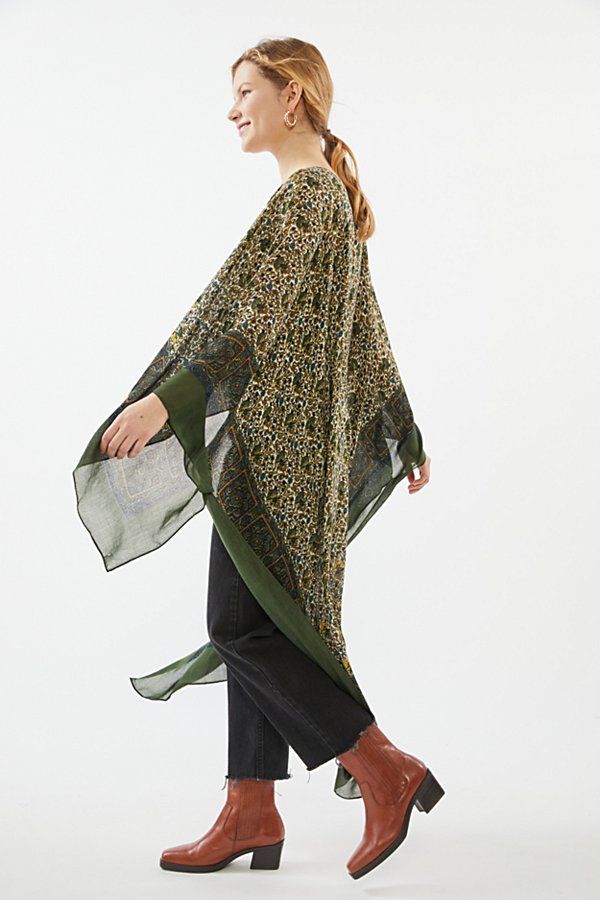 Tapestry Print Robe Jacket - Green at Urban Outfitters | Urban Outfitters (US and RoW)
