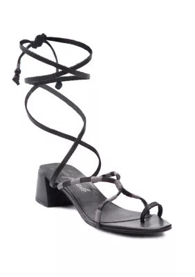 Free People Women's Hermosa Lace Up Sandals, Black, 7M US / 38 EU | Belk