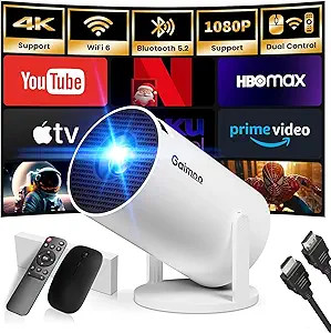 Mini Projector with WiFi and Bluetooth Built-in Apps Smart Projector Support 4K 1080P FHD 180° A... | Amazon (US)