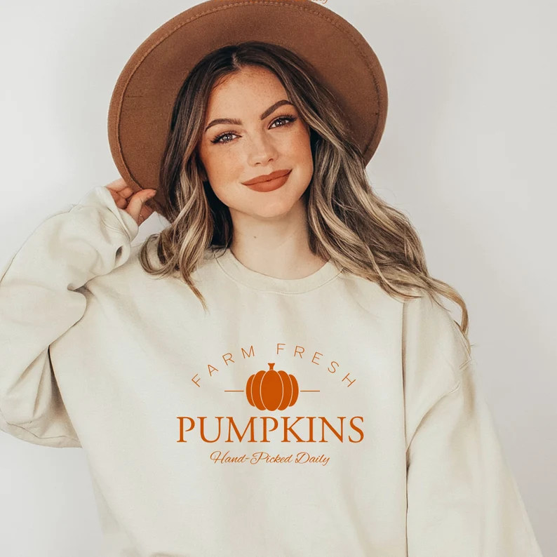Fall Sweatshirt Farm Fresh Pumpkins Sweatshirt Pumpkin Patch - Etsy | Etsy (US)