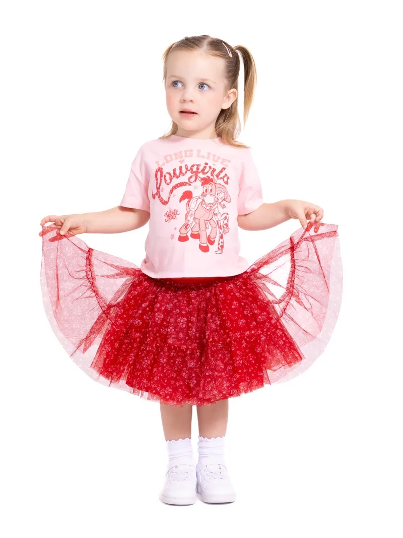 Toy Story Toddler Girls Graphic Tee with Short Sleeves and Tutu Skirt Set, Sizes 12M-5T | Walmart (US)