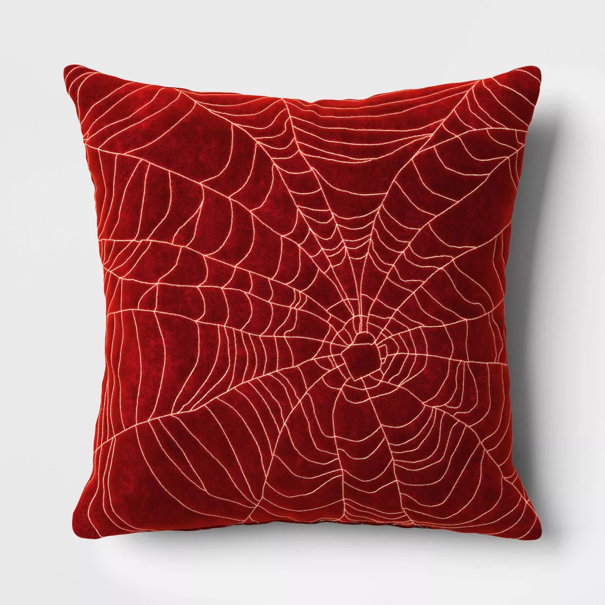 Square Embroidered Snake Velvet Throw Pillow Red - Threshold™ | Target