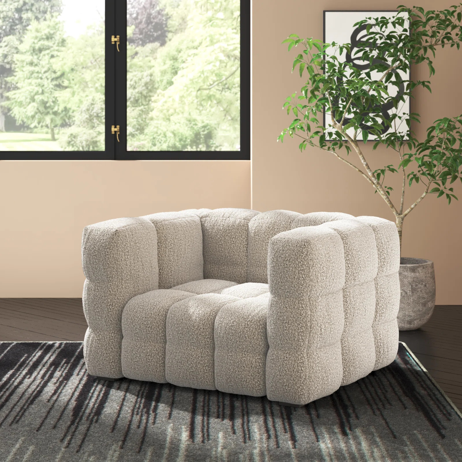 Avine Buclé Tufted Armchair | Wayfair North America