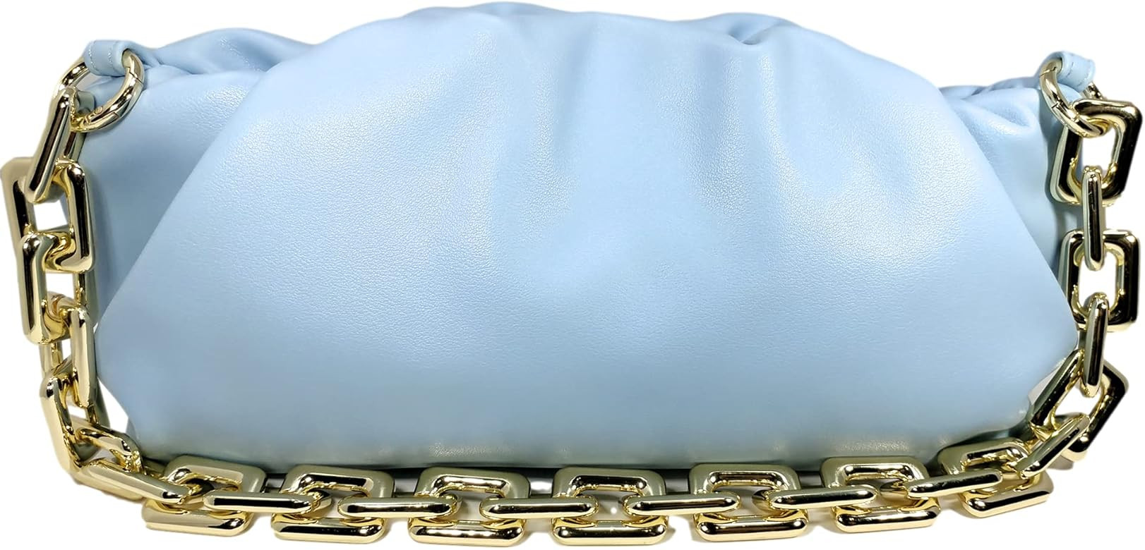 Women's Chain Pouch Bag | Cloud-Shaped Dumpling Clutch Purse | Ruched Chain Link Shoulder Handbag | Amazon (US)