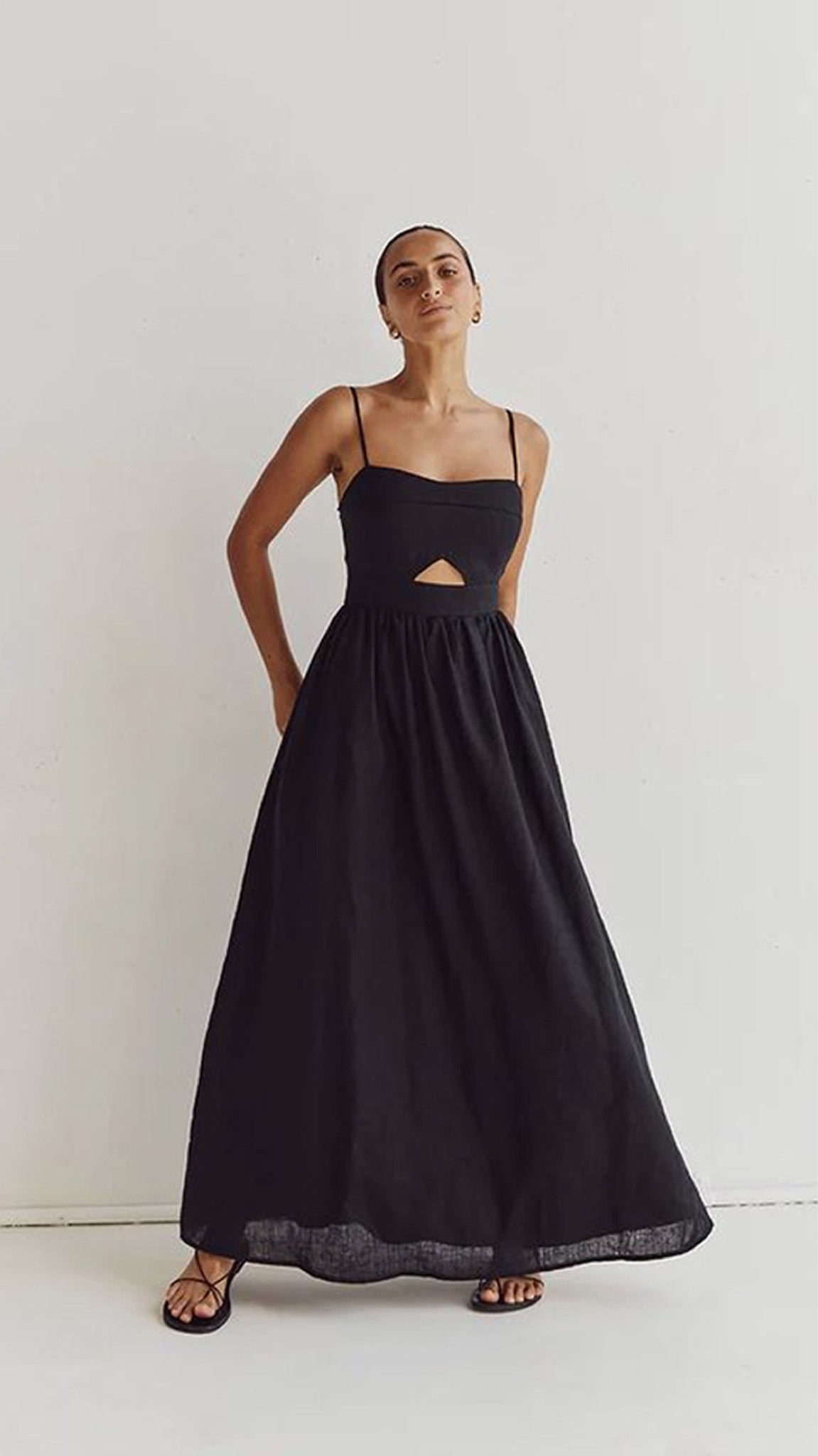 dissh harper black linen midi dress lyndsbianco on LTK