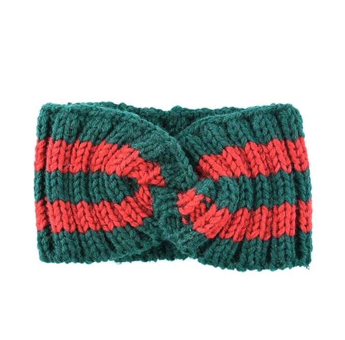 Chunky Knit Headbands Braided Winter Headbands Ear Warmers Crochet Head Wraps Elastic Hair Band f... | Amazon (US)