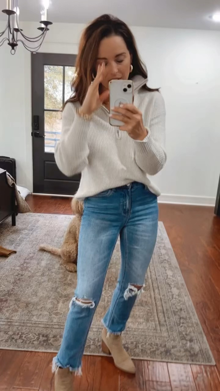 In love with this quarter zip pullover from Old Navy! The perfect timeless look for winter! 

#LTKstyletip #LTKfindsunder50 #LTKHoliday