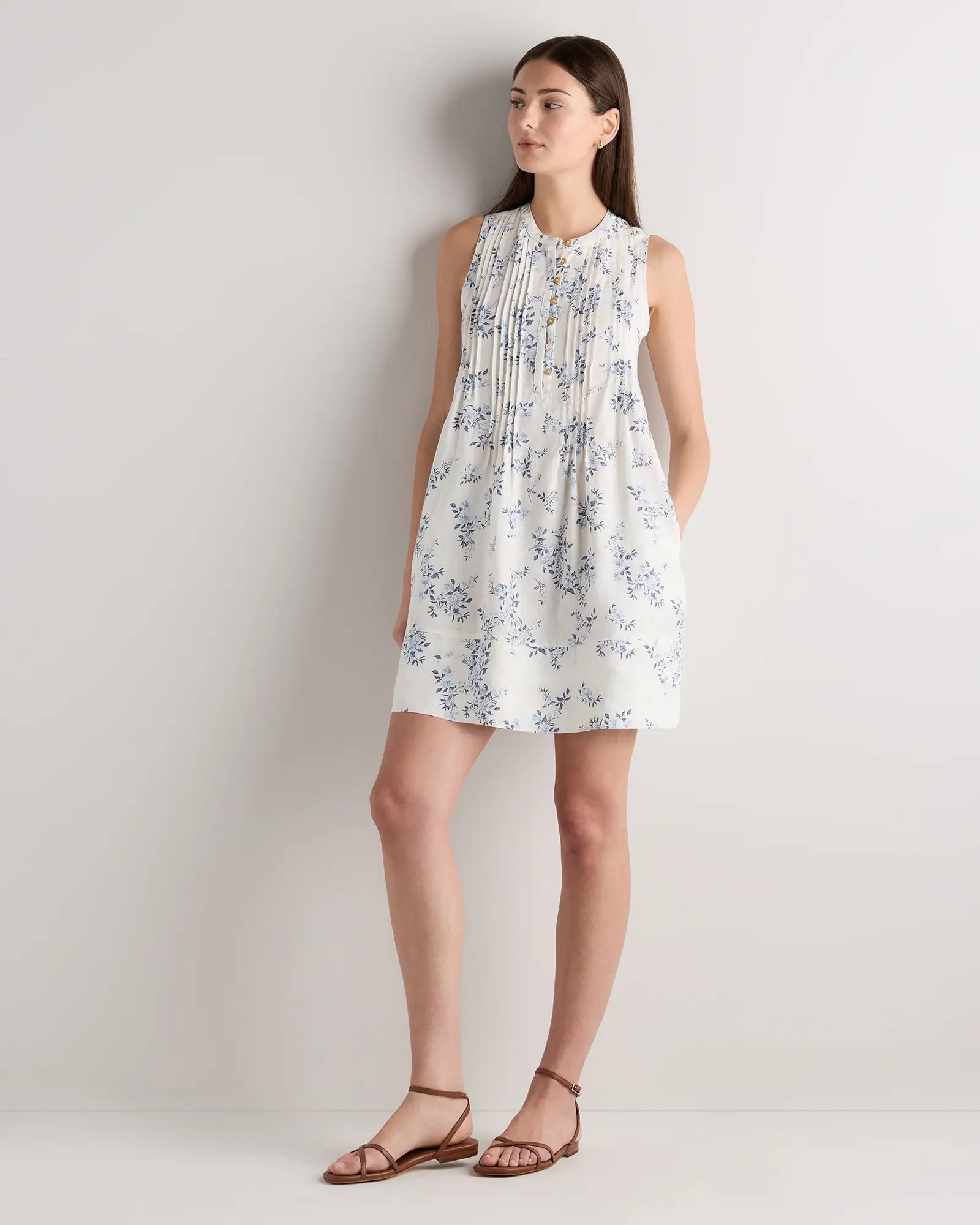 100% European Linen Sleeveless Swing Dress | Quince