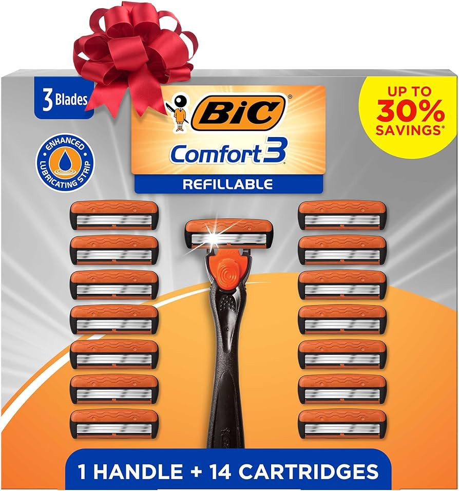 Holiday Special: BIC Comfort 3 Refillable Men's Razor Set, 3 Blade Razors with Enhanced Lubricati... | Amazon (US)
