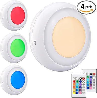 LUXSWAY Battery LED Color Puck Lights| Stick Up Push Lights with Remote| 16 Color Changing LED Fa... | Amazon (US)
