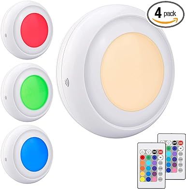 LUXSWAY Battery LED Color Puck Lights| Stick Up Push Lights with Remote| 16 Color Changing LED Fa... | Amazon (US)