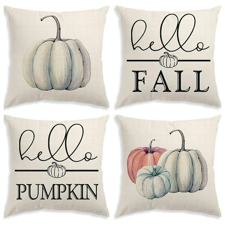 Growment Fall Pillow Covers 18X18 Set of 4 for Autumn Decoration Fall Decor Pumpkin Fall Pillows ... | Walmart (US)