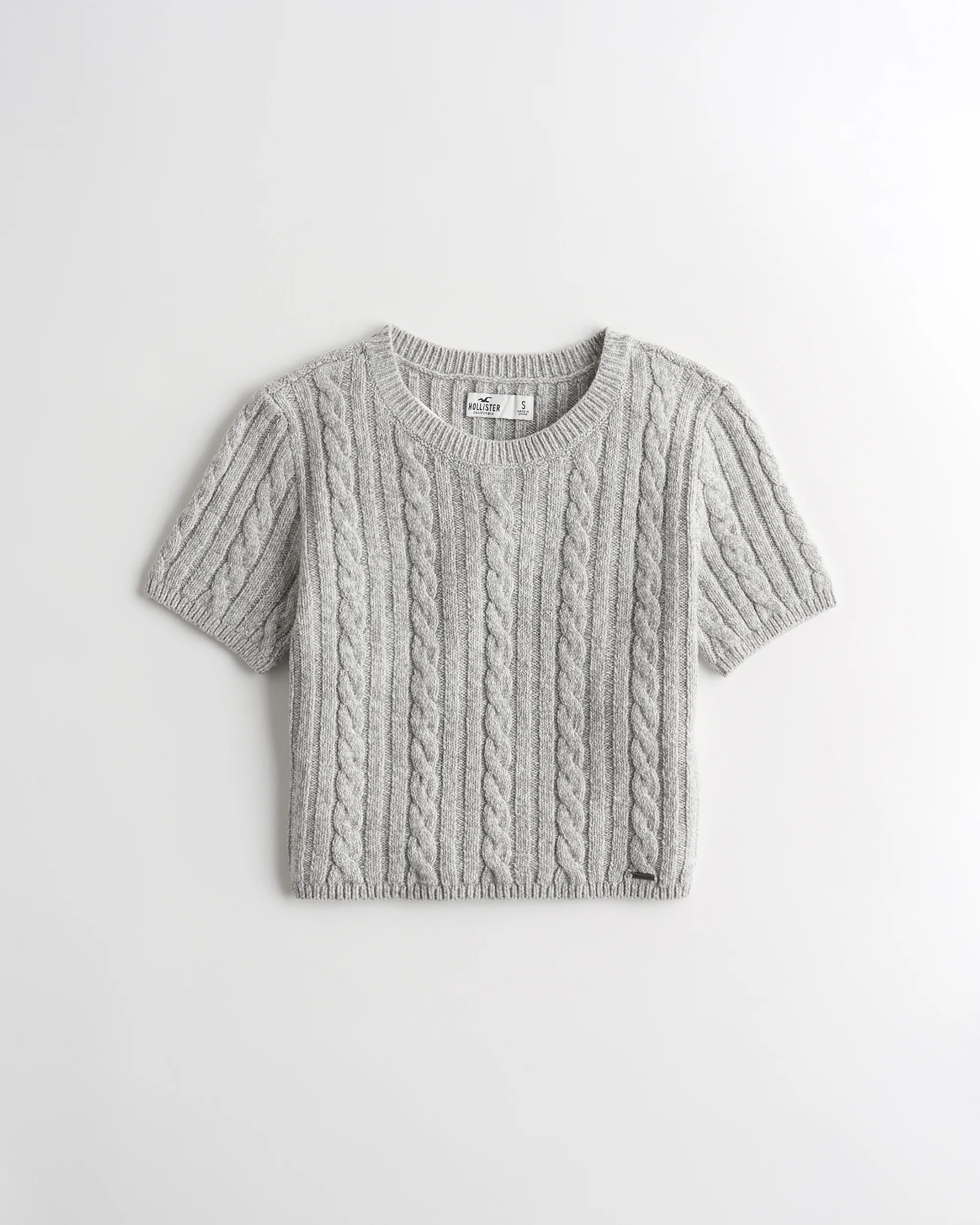 Girls Cable Crop Sweater Tee from Hollister | Hollister (US)