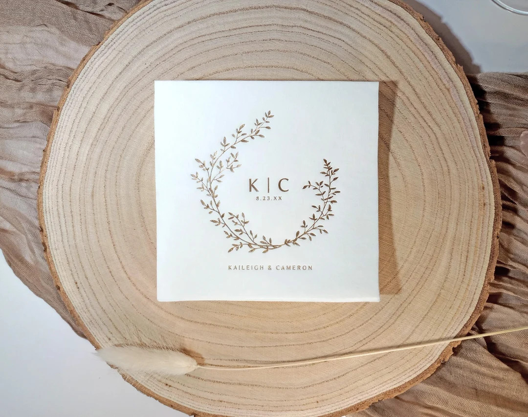 Personalized Wedding Napkins | Cocktail Napkins | Elegant Napkins | Vintage Gold Foil Wedding Nap... | Etsy (US)