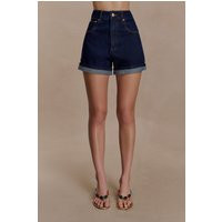 Carlene Cuffed Denim Shorts - Indigo Blue I MESHKI I Size 29 | MESHKI US