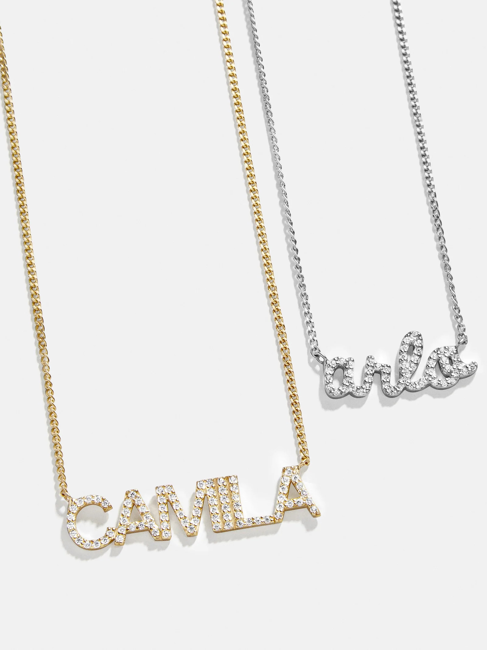 Pavé Custom Nameplate Necklace - Gold | BaubleBar (US)