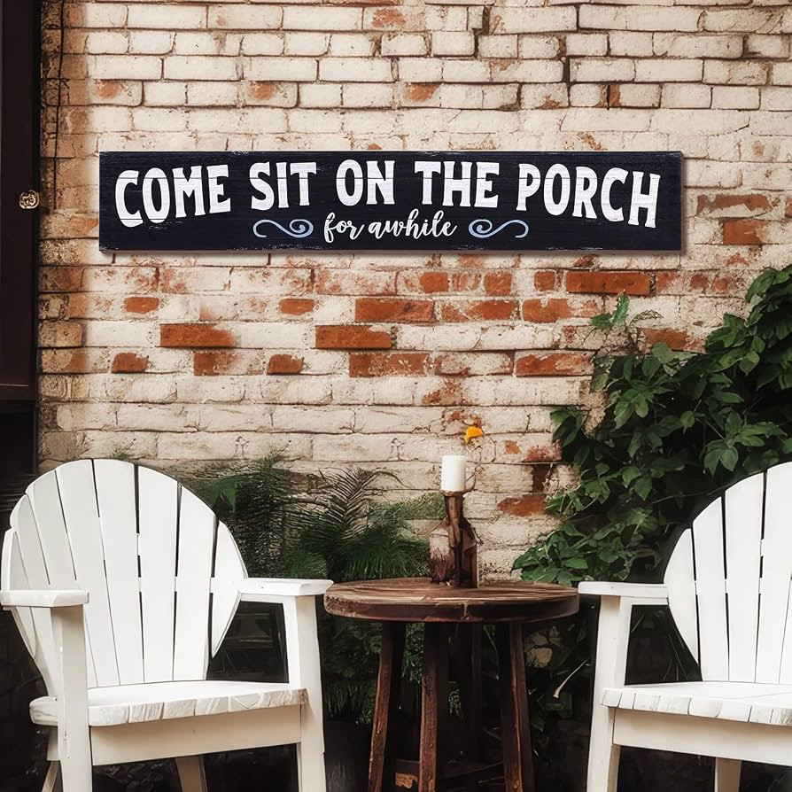 1 Pack Come Sit on the Porch Sign Outdoor Wooden 46.5 x 8 Inches Welcome Sign Front Porch Decorat... | Amazon (US)