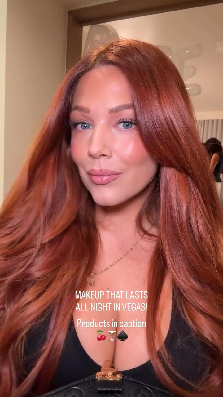 Makeup that will LAST in Vegas! ✨🍒🍸♠️ 

@maybelline grippy serum 
@maybelline lumi matte foundation 
@milanicosmetics cheek kiss bronzer 
@versed blush 
@lorealparis true match concealer 
@mcobeauty_us miracle flawless setting powder 
@covergirl baked bronzer + blush 
@nyxcosmetics lip lingerie lipliner stain 
@maybelline lifter gel gloss 
@juviasplace setting spray 

#Makeup #drugstoremakeup #vegas